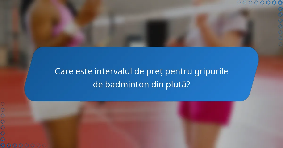 Care este intervalul de preț pentru gripurile de badminton din plută?