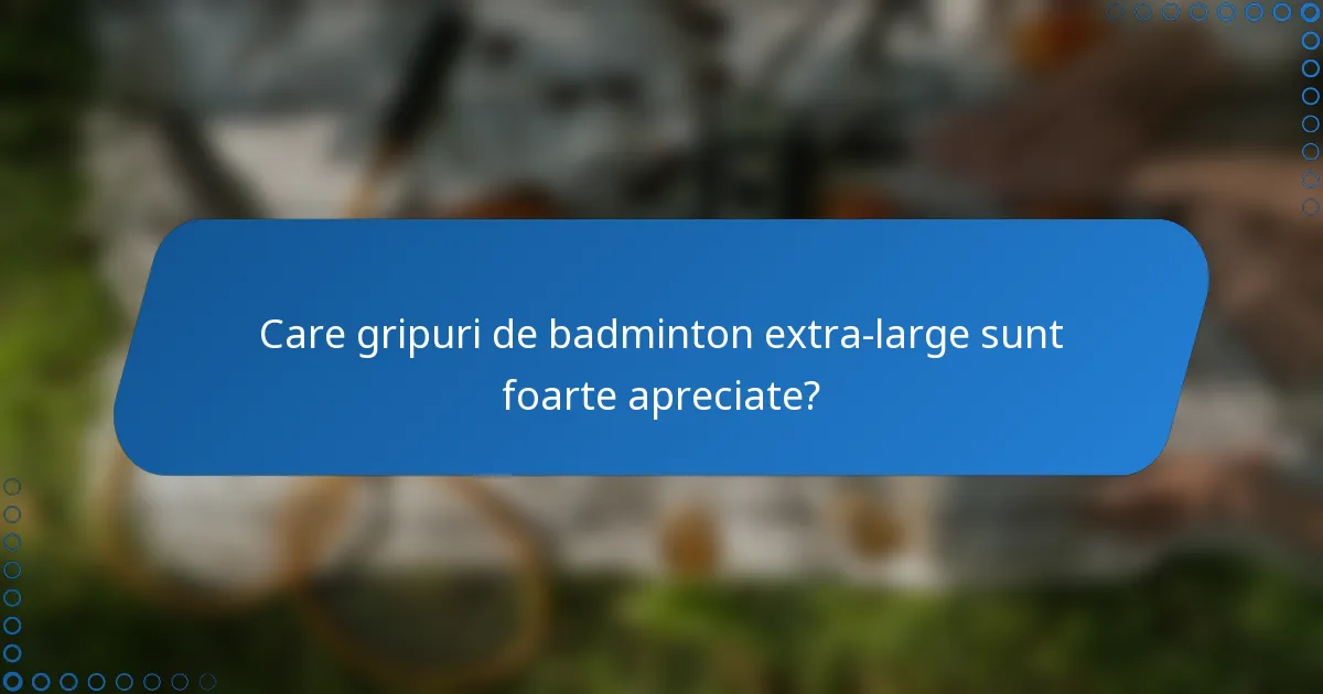 Care gripuri de badminton extra-large sunt foarte apreciate?