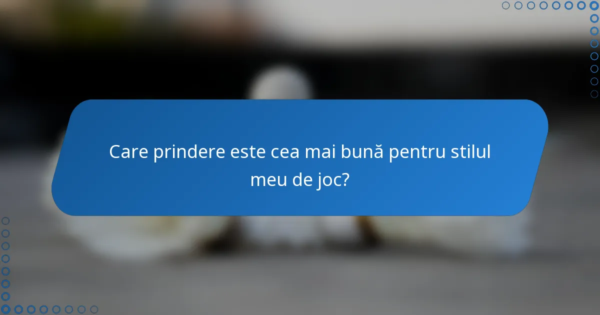 Care prindere este cea mai bună pentru stilul meu de joc?