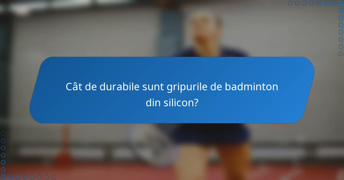 Cât de durabile sunt gripurile de badminton din silicon?