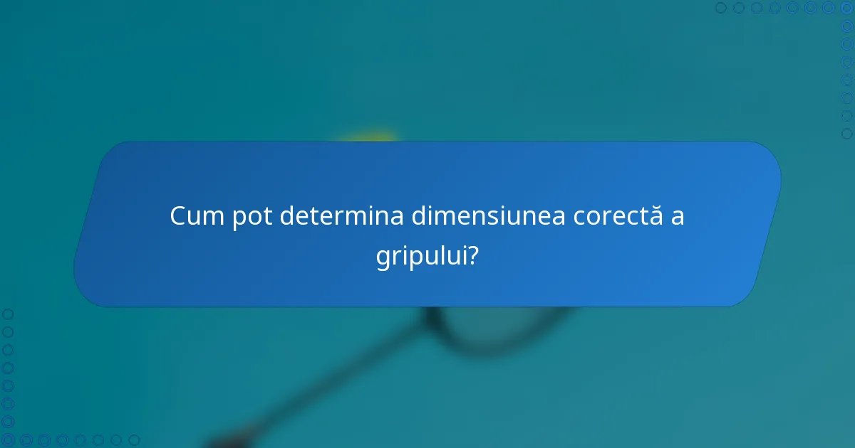 Cum pot determina dimensiunea corectă a gripului?