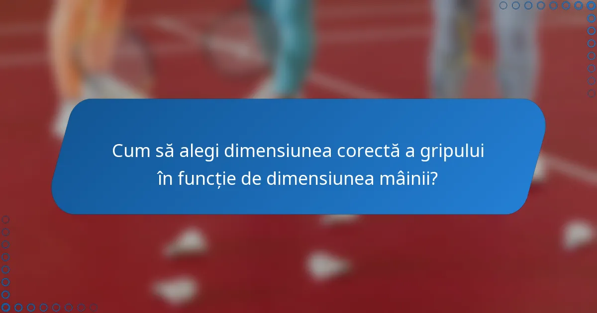 Cum să alegi dimensiunea corectă a gripului în funcție de dimensiunea mâinii?